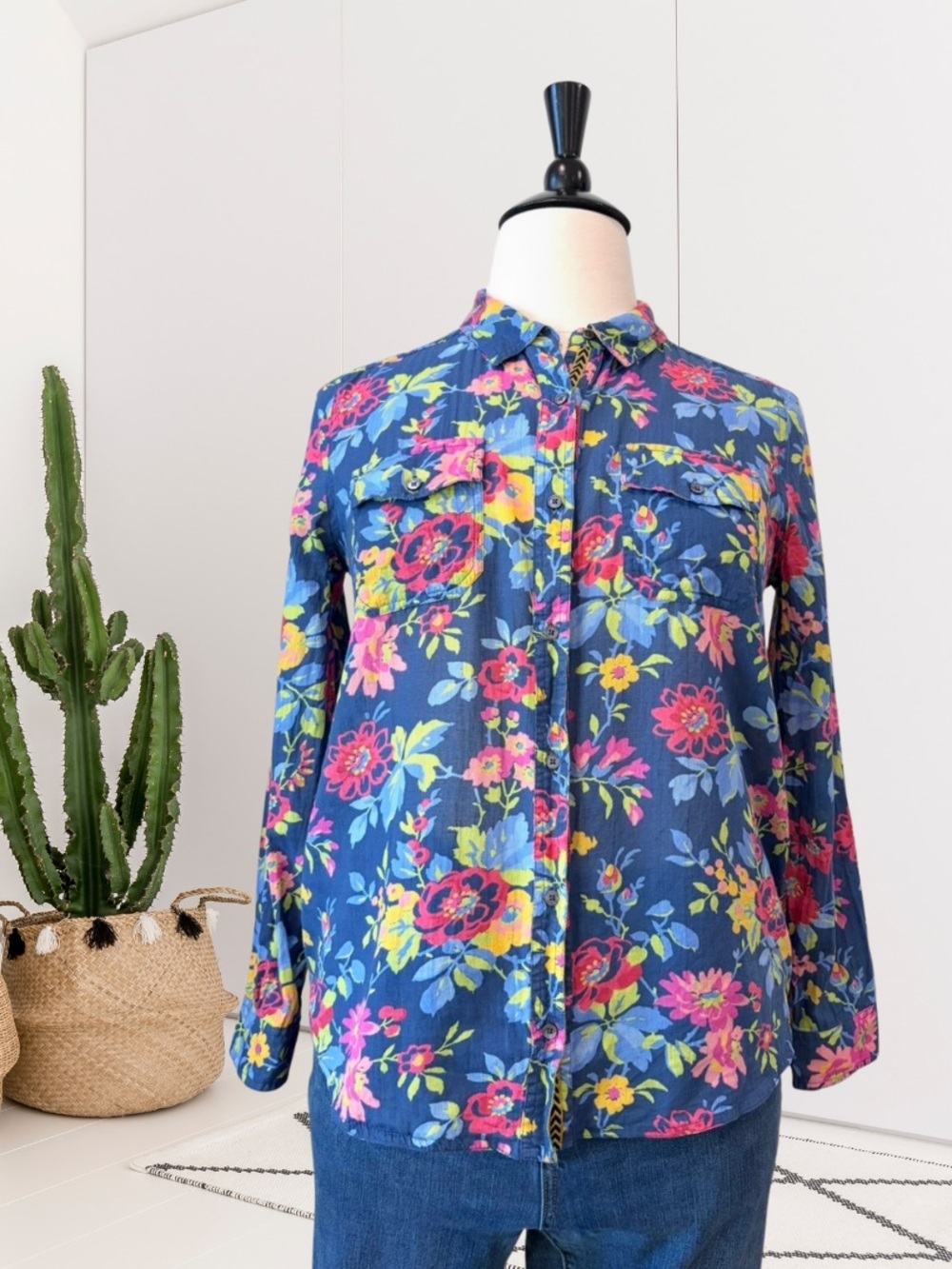 Sundance Long Sleeve Floral Button Down Top